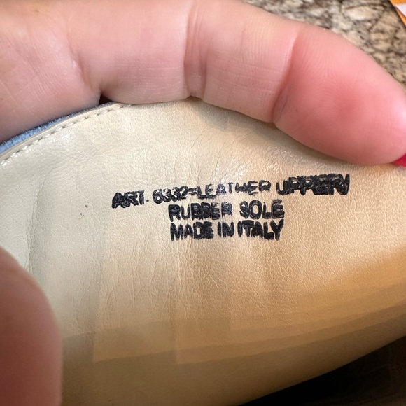 Leather Evidenzia! Denim blue booties made in Italy sz 37 sz 7 US lamb skin - Picture 11 of 13